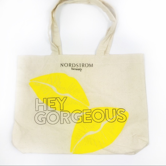 Nordstrom Handbags - Nordstrom Hey Gorgeous tote bag w yellow lips